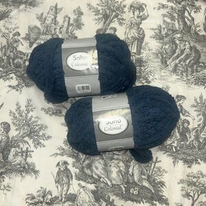 Soho Colossal Chunky Navy Blue Plush Yarn Duo